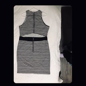 SCULPTED STIPED DRESS